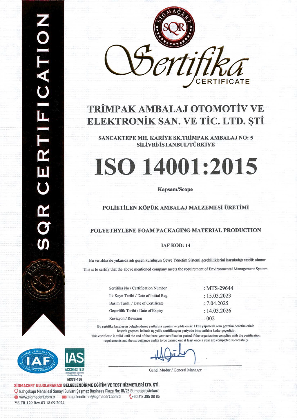ISO 14001:2015